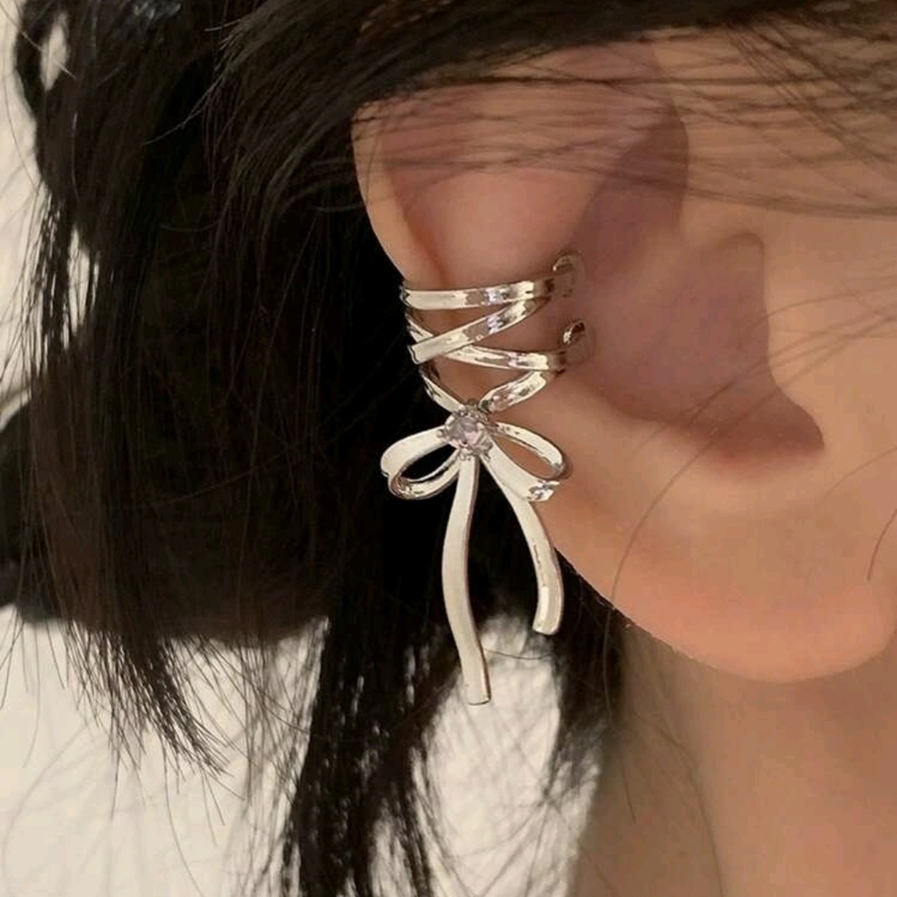 Elegant Silver Bow Earrings